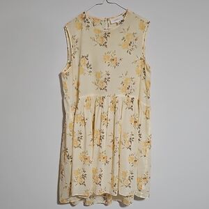 THE GREAT. Yellow Floral Mini Dress